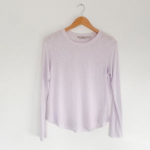 Athleta Lavender Sheer Long Sleeve Tee Size Small GUC